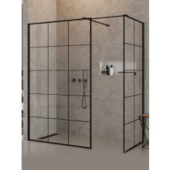 New Trendy New Modus Black box doccia walk-in 150x90 cm rettangolare nero opaca/vetro con motivo EXK-5650
