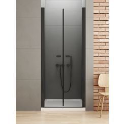 New Trendy New Soleo Black porta doccia 110 cm a battente nero opaca/vetro trasparente D-0217A