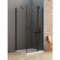 New Trendy New Soleo Black box doccia 120x110 cm rettangolare nero opaca/vetro trasparente K-0687