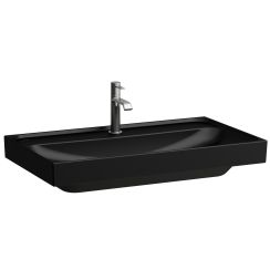 Laufen Meda lavabo 80x46 cm rettangolare a parete-da mobile nero opaca H8101177161091