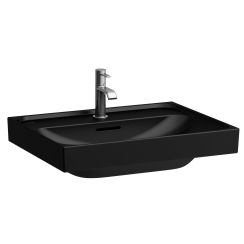 Laufen Meda lavabo 60x46 cm rettangolare a parete-da mobile nero opaca H8101137161041
