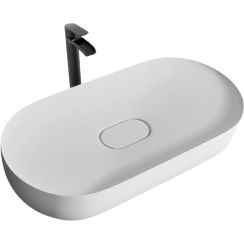 Rea Iris 71 lavabo 70x35.5 cm ovale da appoggio bianco REA-U4305