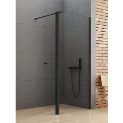 New Trendy New Soleo Black parete doccia walk-in 100 cm nero opaca/vetro trasparente K-0784
