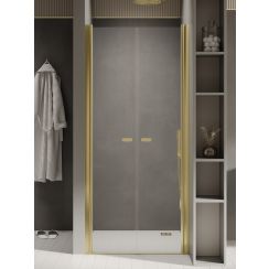 New Trendy New Soleo Light Gold porta doccia 130 cm a battente oro lucida/vetro trasparente D-0524A