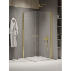 New Trendy New Soleo Light Gold box doccia 80x80 cm quadrato oro lucida/vetro trasparente K-1879