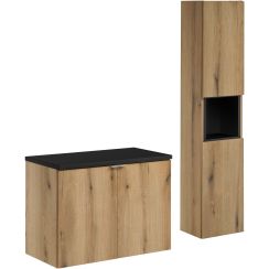 Set armadietto Comad Nova Oak NOVA OAK A 82-80-2D, armadietto Comad Nova Oak NOVA OAK A 80-03-2D(W80-01A), NOVA BLACK B 89-80, NOVA BLACK A 83-27-Q(W83-04D)
