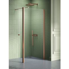 New Trendy New Soleo Copper Brushed parete doccia walk-in 120 cm rame spazzolata/vetro trasparente K-2123
