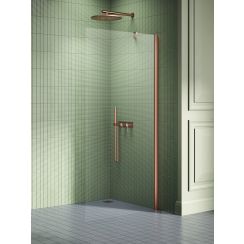 New Trendy New Soleo Copper Brushed parete doccia walk-in 120 cm rame spazzolata/vetro trasparente K-2106