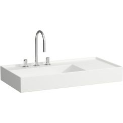 Laufen Kartell lavabo 90x46 cm rettangolare a parete-da mobile bianco lucida H8183380001111