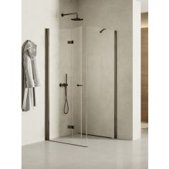 New Trendy New Soleo Gunmetal Brushed box doccia 100x80 cm rettangolare grafite spazzolata/vetro trasparente K-2212