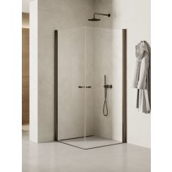 New Trendy New Soleo Gunmetal Brushed box doccia 90x90 cm quadrato grafite spazzolata/vetro trasparente K-2180
