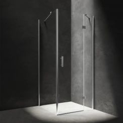 Omnires Manhattan box doccia 90x80 cm rettangolare cromo lucida/vetro trasparente MH9080CRTR