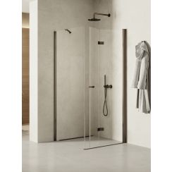 New Trendy New Soleo Gunmetal Brushed box doccia 120x100 cm rettangolare grafite spazzolata/vetro trasparente K-2240