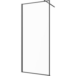 Invena parete doccia walk-in 120 cm nero semiopaca/vetro trasparente AK-32-128