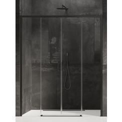 New Trendy Prime Black porta doccia 200 cm scorrevole nero opaca/vetro trasparente D-0347A