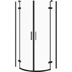 Cersanit City box doccia 90x90 cm semicircolare nero opaca/vetro trasparente S584-071