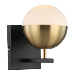GTV Abies lampada da parete 1x40 W nero-oro OS-ABIESW-40-DEC