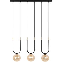 Kaja Goldi lampada sospesa 3x10 W nero-oro-ambra K-5596