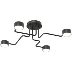 Emibig Kurage lampada da soffitto 4x12 W nero 1442/4