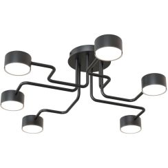Emibig Kurage lampada da soffitto 6x12 W nero 1442/6