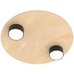 Emibig Pixo lampada da soffitto 2x12 W nero-legno 1443/2