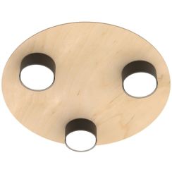 Emibig Pixo lampada da soffitto 3x12 W nero-legno 1443/3