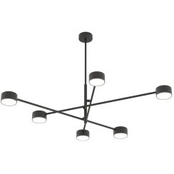 Emibig Natsu lampada da soffitto 6x10 W nero 1444/6