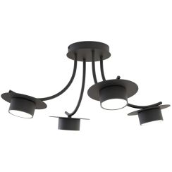 Emibig Enso lampada da soffitto 4x12 W nero 1445/4