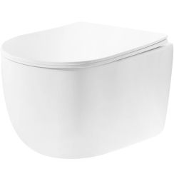 Rea Eddy vaso wc con copriwater a discesa lenta sospeso senza brida bianco lucida REA-C6560