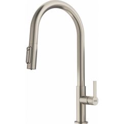 Franke Maris Slim Clear Water J Pull-Out rubinetto da cucina verticale acciaio inossidabile 120.0736.604