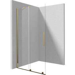 Deante Prizma parete doccia walk-in 140 cm oro lucida/vetro trasparente KTJ_Z34R
