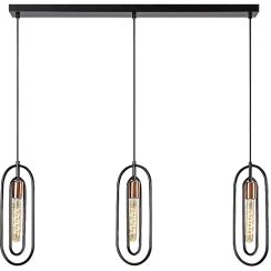 Rabalux Rovier lampada sospesa 3x40 W nero-rame 72264