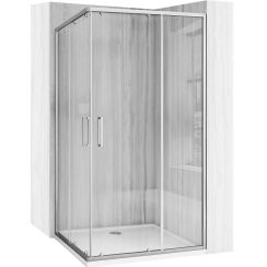 Rea City box doccia 77.5x97.5 cm rettangolare argento spazzolata/vetro trasparente REAK6497