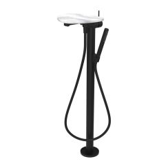 Laufen Ada rubinetto per vasca e doccia a terra nero-bianco HF506781515060