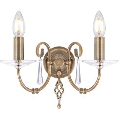 Elstead Lighting Aegean lampada da parete 2x60 W ottone AG2-AGED-BRASS