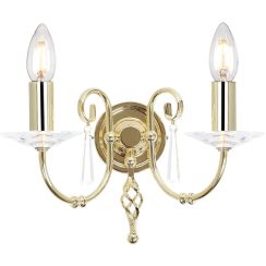 Elstead Lighting Aegean lampada da parete 2x60 W ottone AG2-POL-BRASS