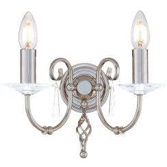 Elstead Lighting Aegean lampada da parete 2x60 W nichel AG2-POL-NICKEL