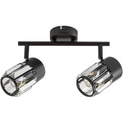 Rabalux Venaro lampada da soffitto 2x15 W nero-trasparente 73060