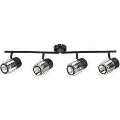 Rabalux Venaro lampada da soffitto 4x15 W nero-trasparente 73062