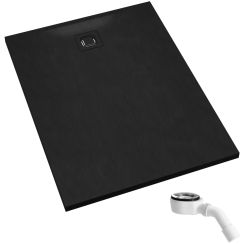 Schedpol Majestic Black Stone piatto doccia rettangolare con sifone 100x80 cm nero 3.3506/C/ST-M6/C