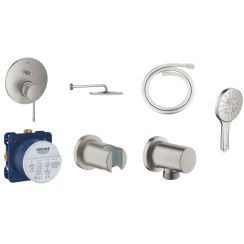 Set soffione doccia Grohe Rainshower 26066DC0, rubinetto per vasca e doccia Grohe Essence 24058DC1, 26574DC0, 27057DC0, 35600000, 27074DC0, 28362DC1