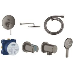 Set soffione doccia con braccio Grohe Rainshower 26066AL0, rubinetto per vasca e doccia Grohe Essence 24058AL1, 26574AL0, 27057AL0, 35600000, 27074AL0, 28362A01