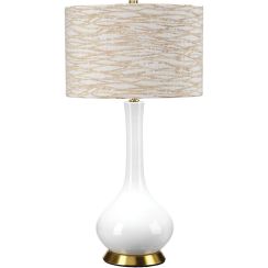 Elstead Lighting Milo lampada da tavolo 1x60 W bianco-ottone-arancione-crema MILO-AB-TL-LANT