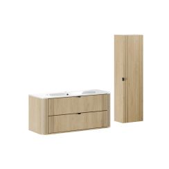 Set armadietto Comad Ovalia Cremona OVALIA CREMONA 82-120-46-2S, lavabo Comad Pure PURE WHITE GLOSS UM 120-46, OVALIA CREMONA 80-40-1D