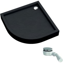 Schedline Favory Plus Black Stone piatto doccia semicircolare con sifone 90x90 cm nero 3ST.F1O-9090/C/ST