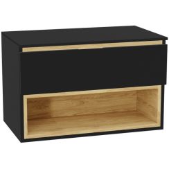 Set corpo dell'armadietto Excellent Tuto 2.0 MLEX.2171.800.BKBL, piano sopra armadietto Excellent Tuto 2.0 MLEX.2111.800.BK, MLEX.2151.800.01.BK