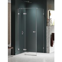 New Trendy Avexa Nickel Brushed box doccia 120x90 cm rettangolare spazzolata/vetro trasparente EXK-8497