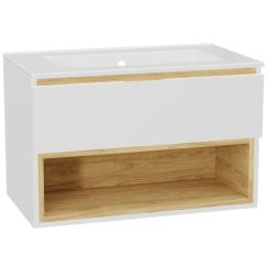 Set corpo dell'armadietto Excellent Tuto 2.0 MLEX.2171.800.WHBL, lavabo Excellent As CEEX.3617.800.WH, MLEX.2151.800.01.WH