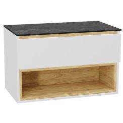 Set corpo dell'armadietto Excellent Tuto 2.0 MLEX.2171.800.WHBL, piano sopra armadietto Excellent Tuto 2.0 MLEX.2116.800.MA, MLEX.2151.800.01.WH