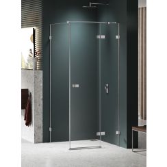 New Trendy Avexa Nickel Brushed box doccia 120x70 cm rettangolare spazzolata/vetro trasparente EXK-8525